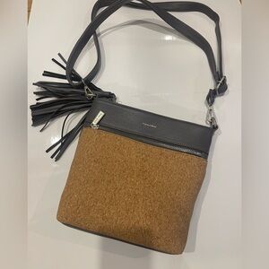 MEW 🩶Pixie Mood Faux Leather & cork Crossbody Bag in Brown and grey